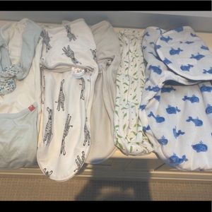 Lot of 5 Swaddles and Gown